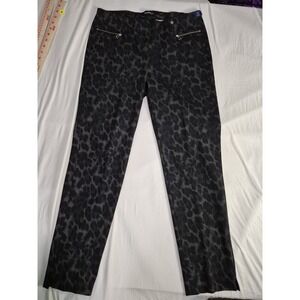 Robell Leopard Print Modell Mimi Stretch Size 12 Grey Black Smart Casual Pants
